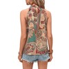 RoseSeek Women's Tropical Paisley Print Halter Blouse Sleeveless Boho Shirt
