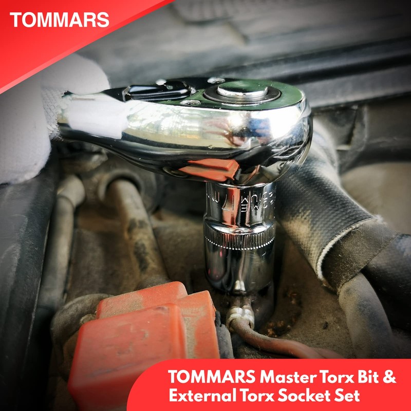 TOMMARS 60-Pc Master Torx Bit Socket and External Socket Set