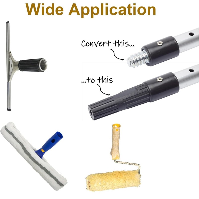 2-Pack Extension Pole Adapter - Converts Screw Fit to Push