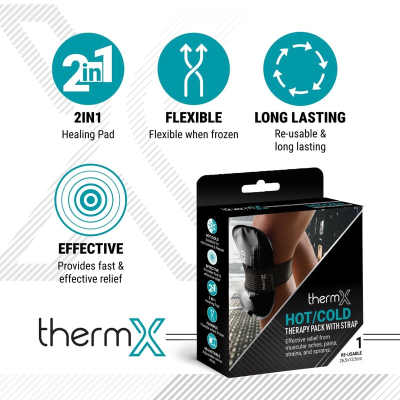 ThermX - 3in1 Gel Ice Pack + Support Strap. Reusable