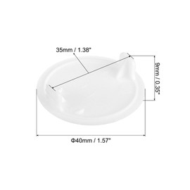sourcing map 10Pcs Hinge Hole Covers, 35mm(1-3/8") Dia Plastic Concealed Hole Cover Round Flush Type Caps for Furniture Cabinet Cupboard, White