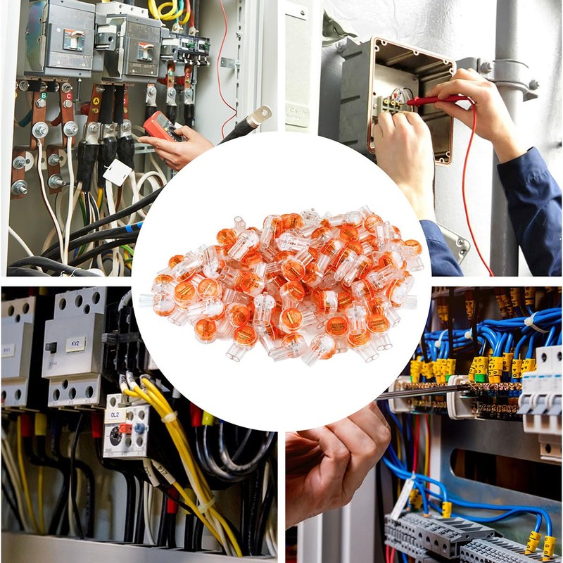 ciciment Button Cable UY Orange Clear Waterproof Crimp Butt Splice