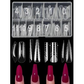 XIAOHEBAN 96-Piece Dual Nail Forms Set, 4 Shapes Dual Tips Nail Extension Extension, 12 Sizes Nail Gel Shapes, Nail Shape Set for Polygel Extension, for Nail Art, DIY at Home