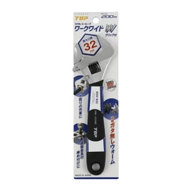 TOP HM-32MGBK Monkey Wrench, Work Wide, Open Mouth 0-32mm, Grip Color, Black, Monkey Wrench, Tsubamesanjo, Made in Japan