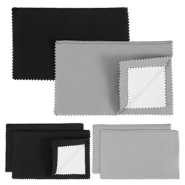 Pack of 10 Silver Cleaning Cloths for Jewellery, Double-Sided Cleaning Cloths, 19 x 16 cm Silver Polishing Cloths, Reusable Glasses Cleaning Cloths for Jewellery, Glasses, Gold, Diamonds, Watches