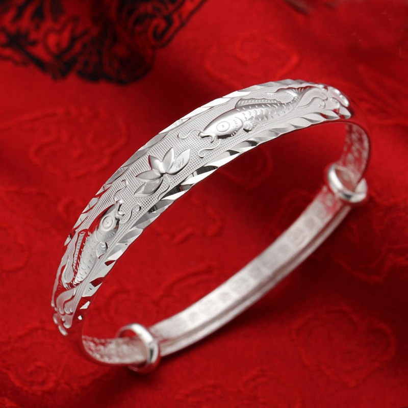 Dainty Silver Bracelets for Women, 925 Sterling Silver Bangle Bracelets
