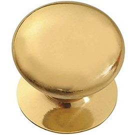 Merriway BH02553 Victorian Cupboard Cabinet Door Knob, 19mm (3/4 inch)-Polished Brass (3/4"), (Pack of 1), 19 mm