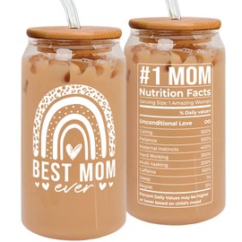 Mocosweeties Gifts for Mom from Daughter Son - Birthday, Mothers Day, Christmas Mom Gifts for Wife, Her - Gift Ideas for Mama, Mother - Gift for New Moms, Mothers - 16 Oz 2-sided Can Glass
