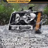 ANDPLAY Headlight Assembly Headlamp Compatible with Chevy Tahoe Subarban Avalanche