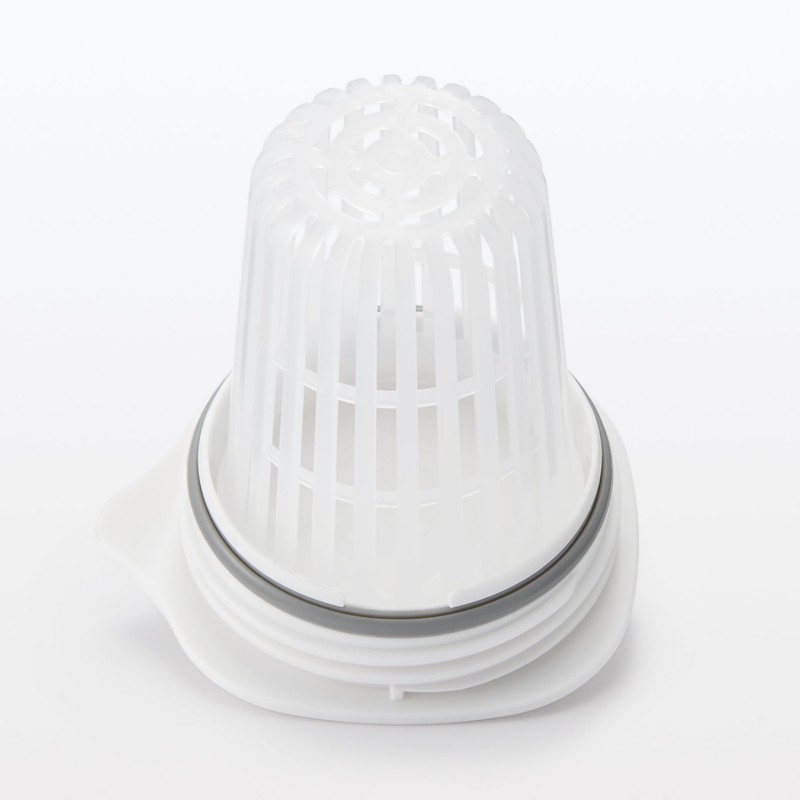 Muji MDC48A2A Horizontal Water Bottle with Strainer, White, Approx. 3.3
