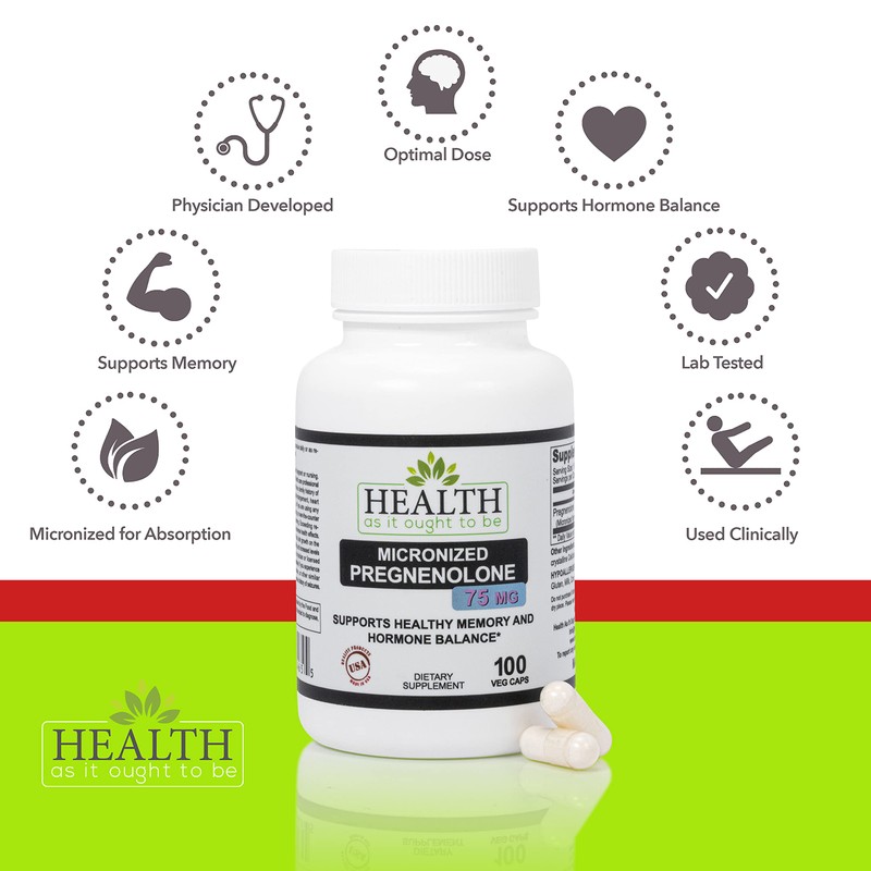 Health As It Ought To Be Pregnenolone 75mg Supplement –