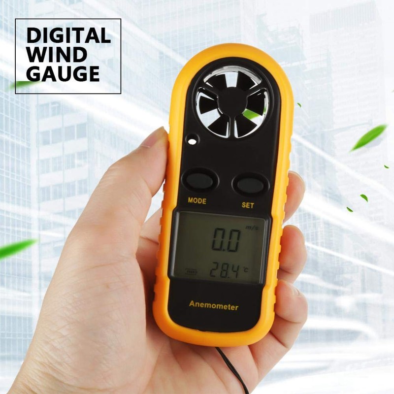 Wind Speed Gauge, Anemometer Portable Digital Air Flow Speed Meter
