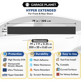 Garage Planet H1 Garage Wall Protector Car Door Wall Protector, Tool-Free, Designed in Australia (Black, 2 Pack)