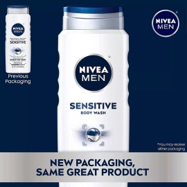 Nivea Men Sensitive Body Wash With Bamboo Extract, 3 Pack Of