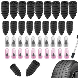 Naseom 20 Pieces Tyre Repair Nail, Rubber Nails With Screwdriver, Tyre Repair Kit for Car, Motorbike and Vehicles Without Inner Tube (10 S + 10 L)