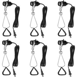 Simple Deluxe E26 Clamp Light Socket, Suit for Max 150 Watt Lamp with 18/2-Gauge 6 Feet Cord, 6 Pack,Black
