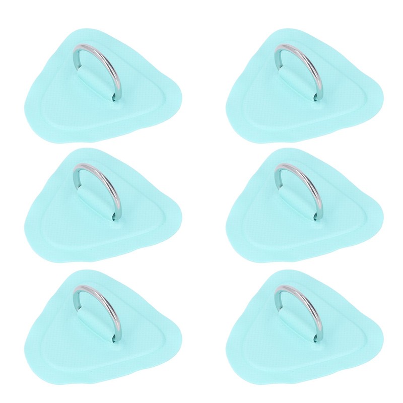 6Pcs PVC D Ring Patch Elastic Rope Set Stainless Steel