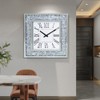 Silver Mirror Clock Crystal Sparkle Twinkle Bling Crush Diamond Mirrored