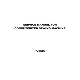 Brother PC6500 Sewing Machine Service Manual