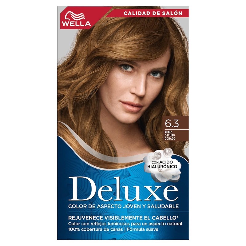Wella Deluxe, Tinte Permanente 6.3 Rubio Oscuro Dorado, 207 G