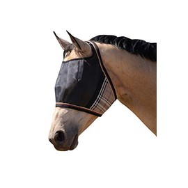 Kensington UViator Protective Fly Mask â Newest UV Solar Screen Protection with a 90% UV Rating â Double Locking CatchMask Fasteners â Non Heat Transferring Fabric (Deluxe Black, Medium)