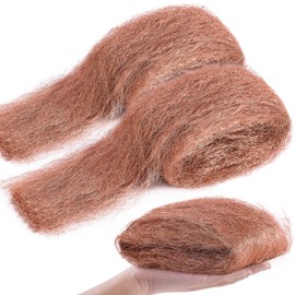 Teenyyou 2 Pcs 3.5 Ounce Copper Wool Pads Soft and Reusable Wool Skein to Polish, Smooth, Stand Strip Wood and Metal Surface Oxide