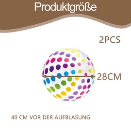 agogue 2 Stück Wasserball Aufblasbar, 40cm Wasserball Kinder, Bunt Gestreifter Wasserbälle, Aufblasbarer Ball Strandball Klein Schwimmbad Pool Strand Spielzeug Ball
