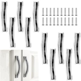 RECHCIGA 10PCS Crystal Cabinet Handles Aluminum Alloy Cabinet Pulls Rhinestone Handles Diamond Door Knobs 96MM Hole Distance Drawer Pull Handles with Screws for Cabinet Wardrobe Kitchen Cupboard