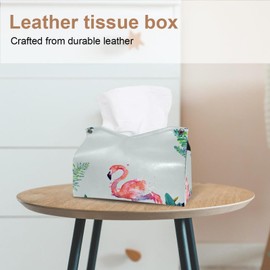 2 Pack Tissue Box Cover Holder, Pet French Bulldog Rectangle Leather Tissue Case, Decorative Organizer for Tabletop, Bathroom, Car, Office