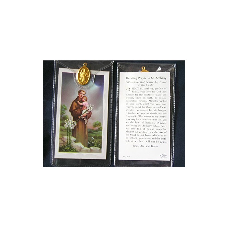 T&I St Anthony Prayer Card and Medal in Plastic Wallet