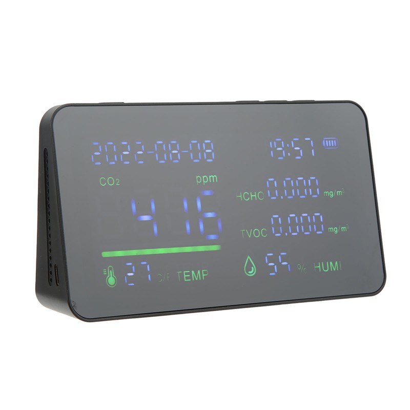 CO2 Detector ABS and Electronic TVOC Sensor Components Digital Temperature