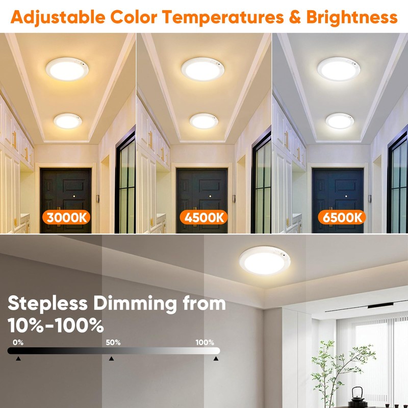Rechargeable Motion Sensor Ceiling Light with Remote, Battery Operated Closet