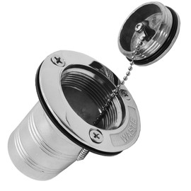 SHENGHUISS Boat Deck Fuel/Gas/Water/Waste Fill/Filler Tank Key Marine 316 Stainless Steel Deck Filler Marine Hardware for Yacht Caravan (A-Straight Waste 2 inch)