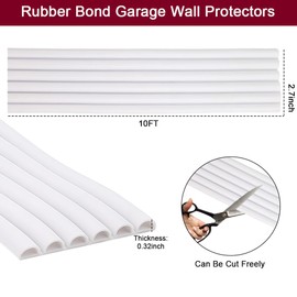 Garage Wall Protector, zxbaers Strong Self-Adhesive Rubber Bumper Protectors for Car SUV Doors, Anti-Scratch and Waterproof Garage Wall Strip, 2.7in x 10FT