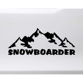 Minglewood Trading Ivory - Snowboarder Vinyl Decal V2 - Mountains Snow Sport - Die Cut Sticker - 5w x 2h inches