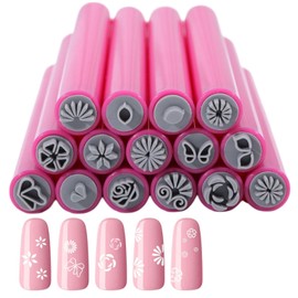 GLOBLELAND 15 STÜCK Nailart Stempelstift Set Nagelstempelstift DIY Nagelkunst Werkzeuge Blumen Nagelstempelstift Stempel Nagelkunst Werkzeug Mit Verschiedenen Mustern Nagelstempelstift Set Für Frauen