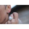 SILBERMOOS Jewelry Women´s Ring Button Round Circle Brushed 925 Sterling