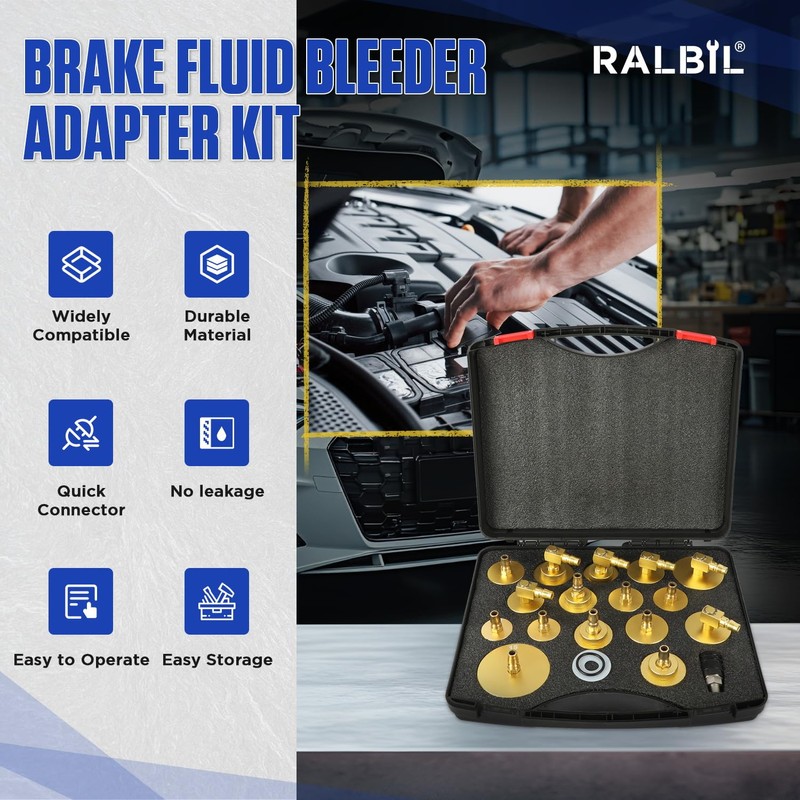 20PCS Brake Bleeder Adapter Kit Master Cylinder Bleeder Kit with