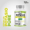 Potasio Citrato Orgánico 90 Cápsulas, Purely Organics. Sabor Sin sabor