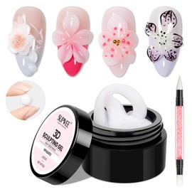 SUPWEE 3D Nail Sculpting Gel for Nails Art, White Non-Sticky Hard Solid Molding Nails for Extension Carving Home DIY Manicure with Nail Art Pen DIY at home