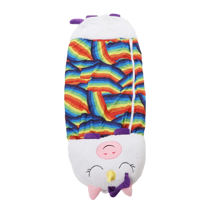 Kids Sleeping Bag Cartoon Animals Soft Plush Wearable Foldable Prevents