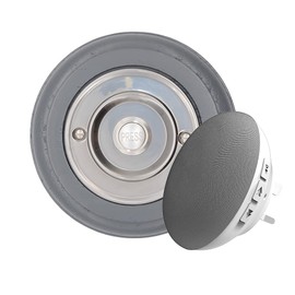 Modern Living Round Wireless Doorbell in Grey Ash and Brushed Nickel - Nickel Press - Plug in F5R-Recordable