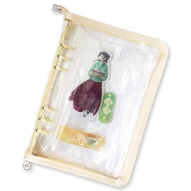 Happy mono Axster Case Axster Storage File Acrylic Stand Otaku Activity Goods Otaku Activity Carrying Otaku Goods A5 A6 Binder 6-hole (A5 Light Yellow)