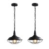 Karjearl Black Farmhouse Pendant Light - 2 Pack Industrial Vintage
