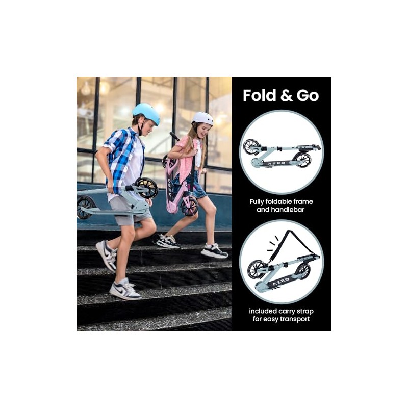 AERO MOBILITY Kick Scooter for Kids 6+, Teens & Adults