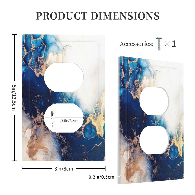 Art Marble Abstract 1 Gang Duplex Device Wall Plate Cover
