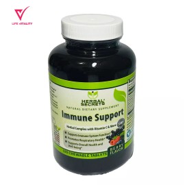 Herbal Secrets Immune Support 120 Chewable Tablets Berry Flavor