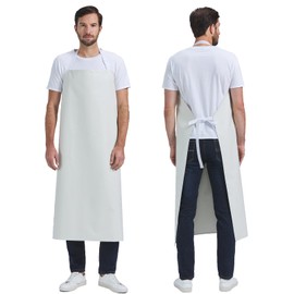 Nanxson Unisex Waterproof Rubber Aprons Work Apron Meat Apron Butcher Apron for Industry, Butcher, Cleaning CF3109, White