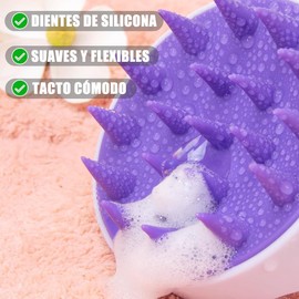 4 Piezas Masajeador de Cuero Cabelludo,Masajeador de Cabello,Cepillos para Cabello para Caspa y Crecimiento Del Cabello,Cepillo HúMedo y Seco para Cuidado Del Cuero Cabelludo
