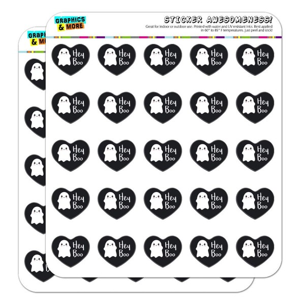 Hey Boo Cute Kawaii Ghost Heart Shaped Planner Calendar Scrapbook